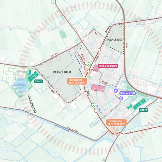 Plangebied Avenhorn West en De Goorn Noord